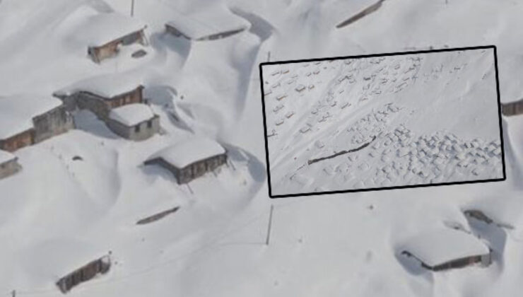 Rize’de Kar Esareti: Kavrun Yaylası’nda Kar Kalınlığı 3 Metreyi Aştı, Evler Beyaz Örtü Altında