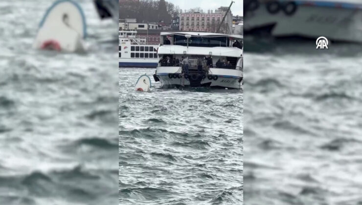 Karaköy’de Vapur Kazası: Tekneye Çarpan Vapurdan Denize Düşen Kişi Kurtarıldı, Olay Anı Kamerada