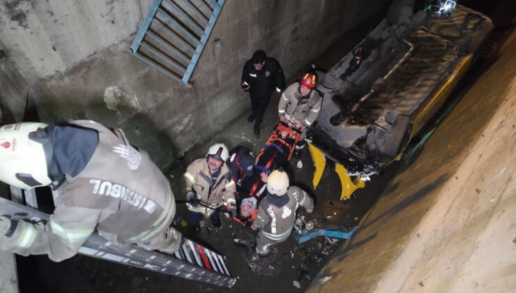 Kartal’da Alkollü Sürücü Taksiyle Dereye Uçtu: Müzisyen Yaralandı