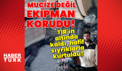 Adana’da TIR Altında Kalan Motosikletli Kurye, Kask ve Ekipmanları Sayesinde Hayata Tutundu