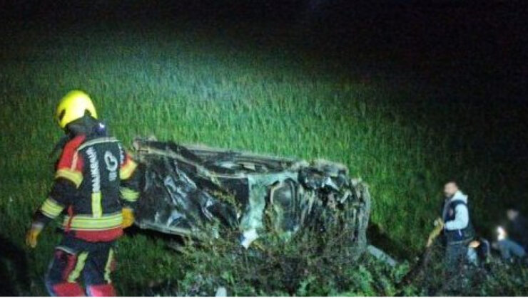 Balıkesir’de Feci Kaza: Organize Sanayi Bölgesi’nde Otomobil Şarampole Devrildi, 1 Ölü, 6 Yaralı