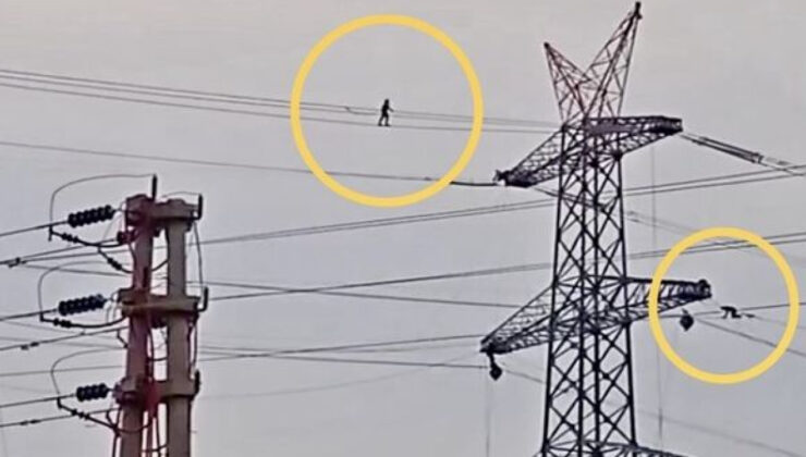 Osmaniye’de Yüksek Gerilim Hattında Tehlikeli Bakım: İp Cambazlarını Aratmayan İşçiler Nefes Kesti