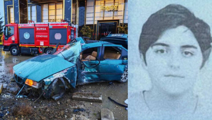 Bursa İnegöl’de Feci Kaza: Yağışlı Havada Kontrolden Çıkan Otomobil Reklam Panosuna Çarptı, 1 Ölü, 2 Yaralı