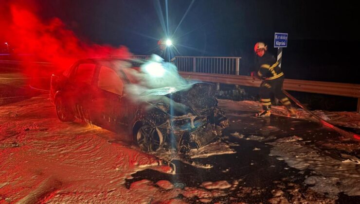 Kırıkköy Köprüsü’nde Zincirleme Kaza: 4 Araç Çarpıştı, Yangın Çıktı, 2 Yaralı