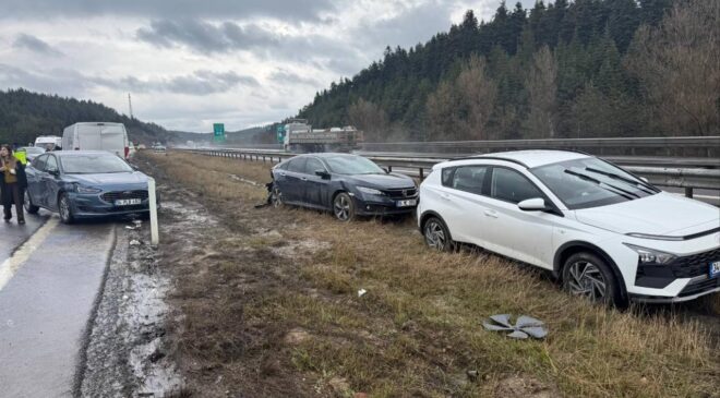Anadolu Otoyolu’nda Zincirleme Kaza: İstanbul Yönünde 9 Araç Karıştı, 6 Yaralı