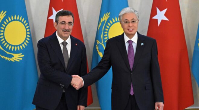 Cumhurbaşkanı Yardımcısı Yılmaz, Kazakistan Cumhurbaşkanı Tokayev ile Stratejik İşbirliğini Görüştü