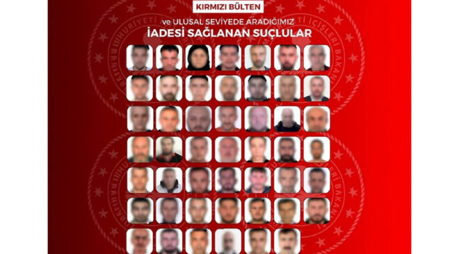 48 Suçlu Türkiye’ye Getirildi: Kırmızı Bülten ve Ulusal Seviyede Arananlar Yakalandı