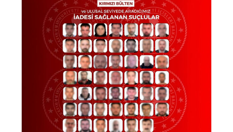 48 Suçlu Türkiye’ye Getirildi: Kırmızı Bülten ve Ulusal Seviyede Arananlar Yakalandı